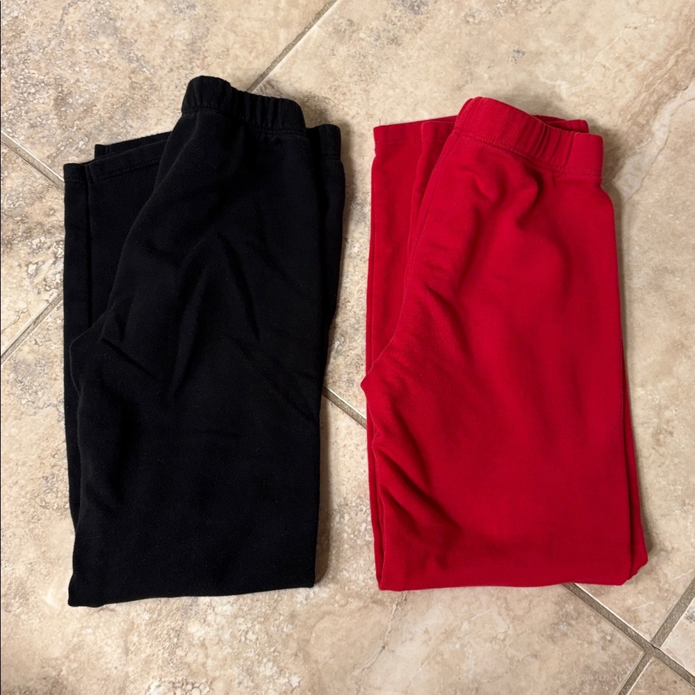 2 Pairs - Jumping Beans Red & Black Softest Leggings